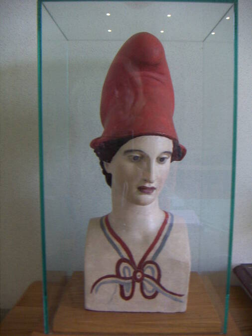 Visuel 1/1 : Marianne de 1848 à l'immense bonnet phrygien rouge