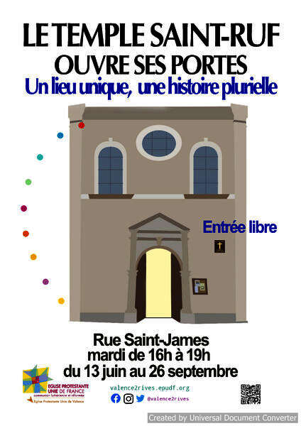 Visuel 1/1 : Portes ouvertes au Temple Saint-Ruf